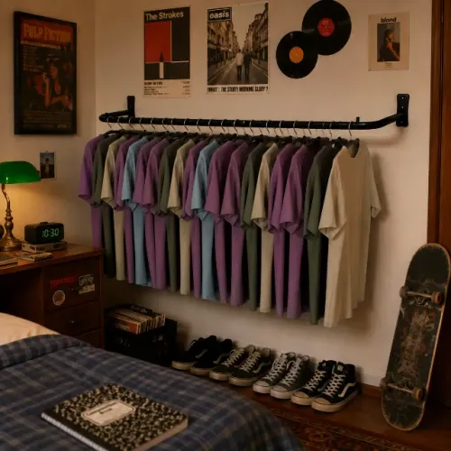 Arara para Roupas 1,20m Preto de Parede