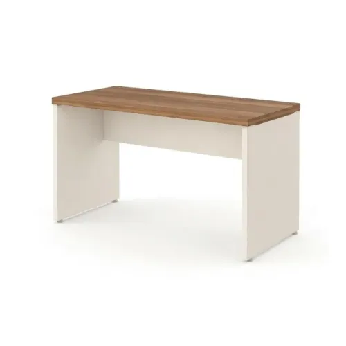 Mesa De Escritório Executiva Reta Nogal Sevilha Champanhe Design Premium Robusto 34305