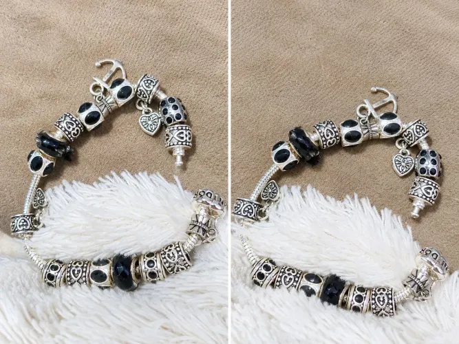 Pulseira de prata com berloques