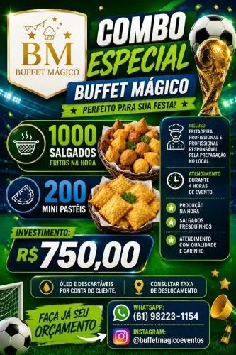 Salgados fritos na hora.