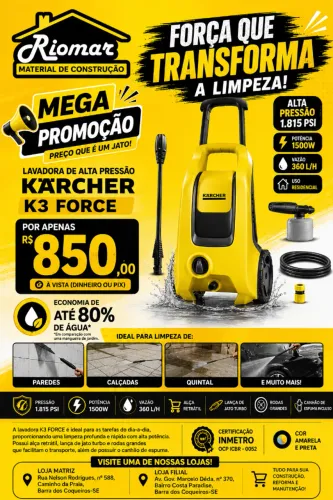Lavadora de Alta Pressão Kärcher K3 Force 1815 PSI 1500W 127V