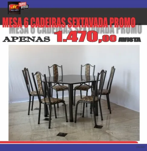 MESA SEXTAVADA 6 CADEIRAS