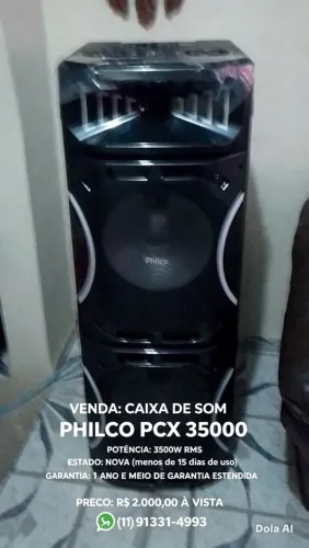 Caixa de som profissional philco modelo PCX 35.000