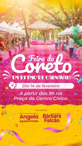 14 FEV (Sáb) FEIRA DO CORETO (Centro Cívico de Boa Vista) 9 às 14h! IMPERDÍVEL