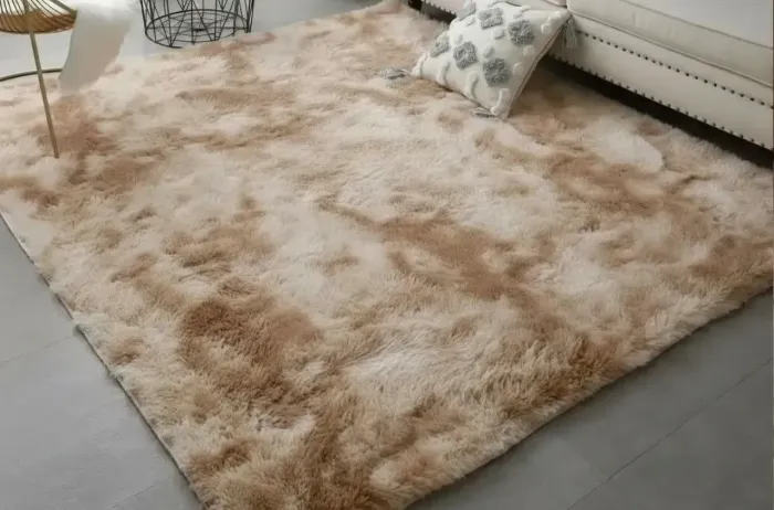 Tapete Grande Felpudo Bege Novo
