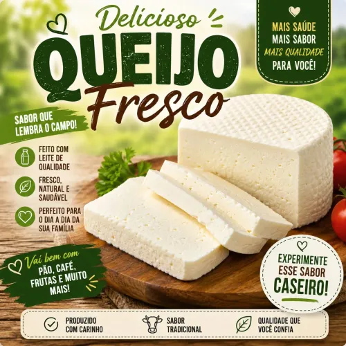 Leite caipira e queijo