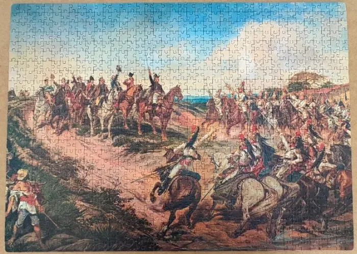 Quebra cabeça Independência ou Morte, 1000 peças, marca Toyster, seminovo, completo