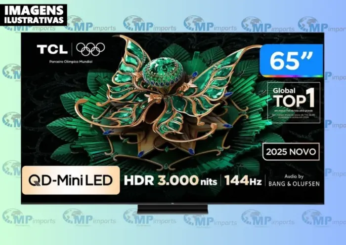 Loja MP Imports: Smart TV 65" TCL 4K UHD MiniLED 65C7K 144Hz Google TV AiPQ Pro Google