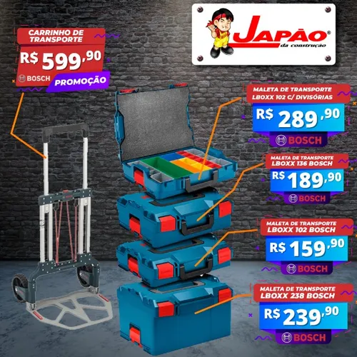 Carrinho de Ferramentas Profissional L-Boxx Bosch, Monte do Seu Jeito