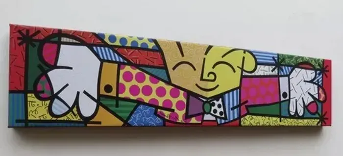 Oferta! Impressão em Lona Fosca O Abraço - The Hug - Romero Britto - 150cm x 50cm