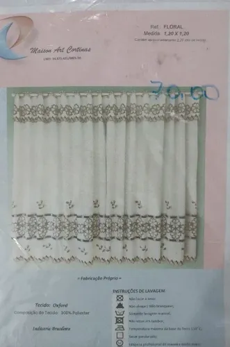 Cortina Oxford Floral 1,20 x 1,20 - Nova