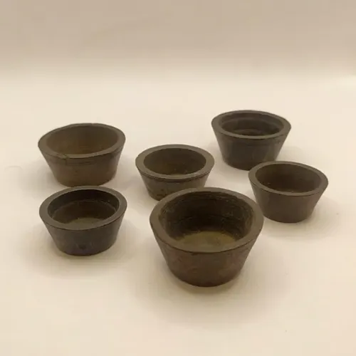 Antigo Quinteiro - Peças para reposição - Lote com 06 recipientes para pesar pó de ouro