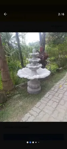 Fonte grande em cimento  3 andares para decoração de jardim.
