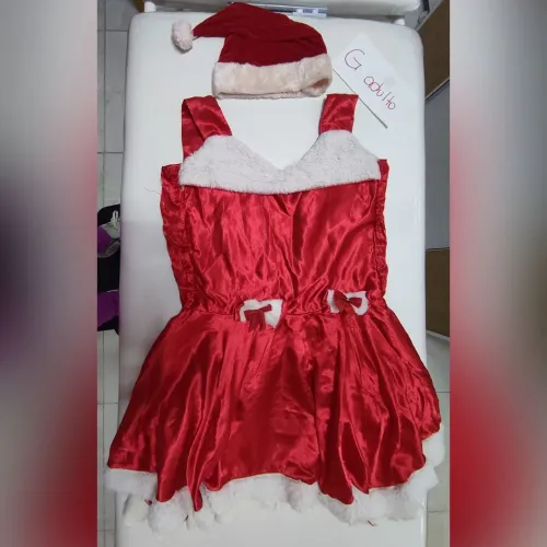 Fantasia de Mamãe Noel adulto G de cetim 