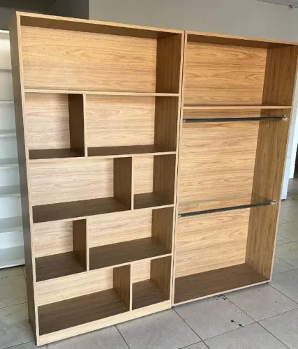 Kit Estante e Cabideiro Louro freijo 182x90x30 cada  