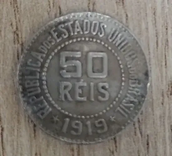 Moeda de 50 réis, de 1919