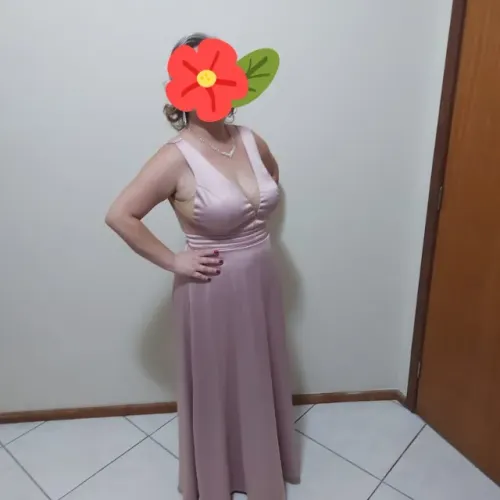 VESTIDO LINDO DE FESTA, COR ROSÊ TAMANHO G