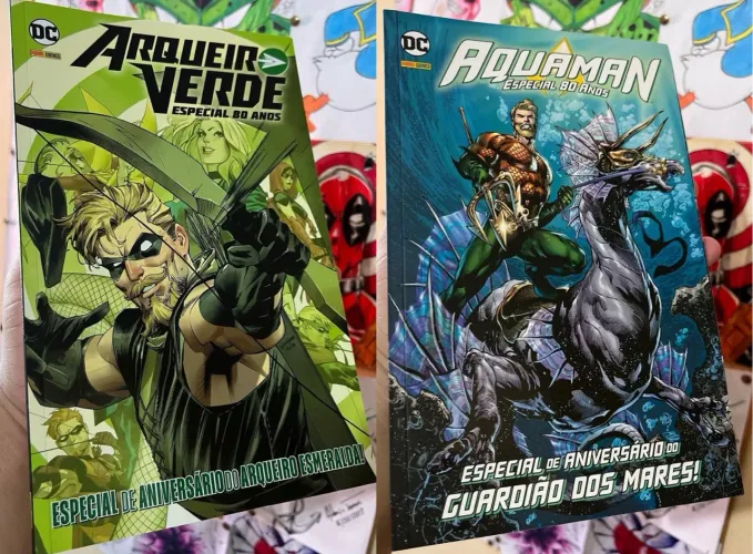 Arqueiro verde especial 80 anos e Aquaman especial de 80 anos
