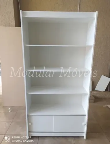 Prateleiras Com Portas Inferior - Branco 100% MDF