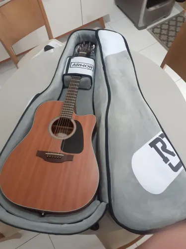 Violão TAKAMINE GD11 - Elétricoacustico + Bag Armor By Seizi Ultra 3 cor Branca