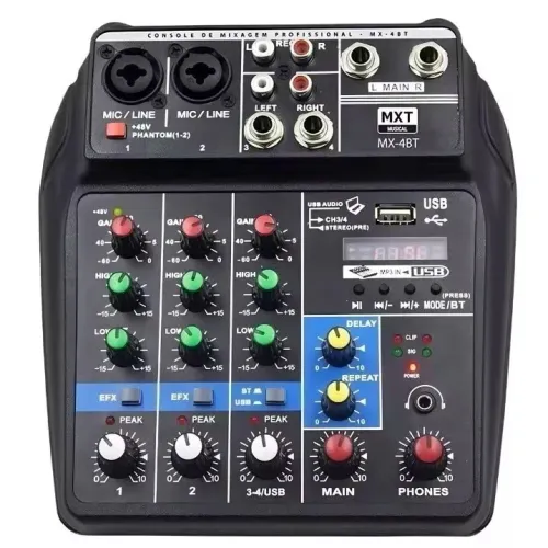 Mesa de Som MX-4BT 4 Canais USB MP3 