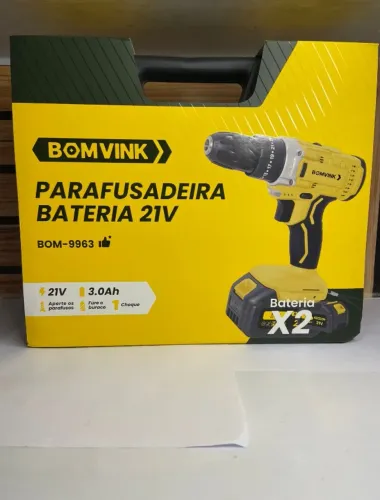 Parafusadeira 21v Duas Baterias maleta acessórios