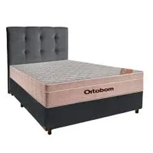 Cama Box Casal + Colchão Ortobom (Molas Ensacadas)