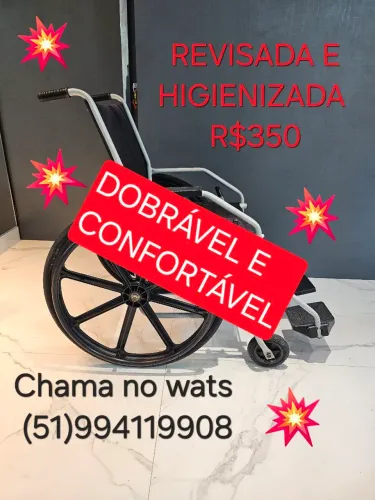 Cadeira de rodas dobrável e confortável