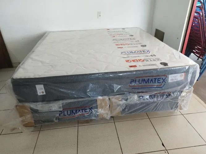 Cama box super king plumatex molas ensacadas nova