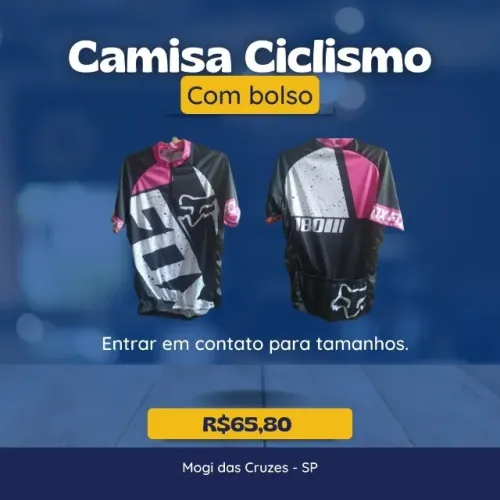camisa ciclismo com bolso, Rosa