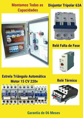 Chave De Partida Estrela Triângulo Automática Motor 15 Cv 220v