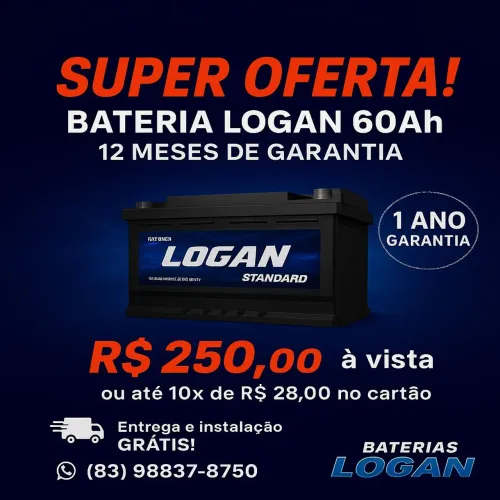 BATERIA 60 AMPERES 1 ANO DE GARANTIA EM ATÉ 10X NOS CARTÃO 