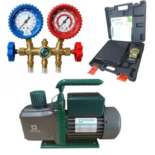 Kit Bomba de Vácuo + Conjunto Manifold + Balança FV100 FRIVEN