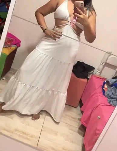 Vestido branco longo