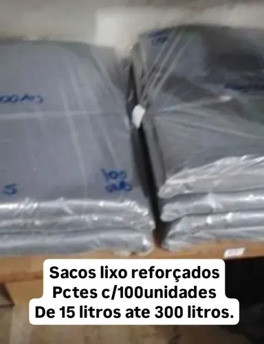 Sacos lixos reforçados, pctes com100 unidades.