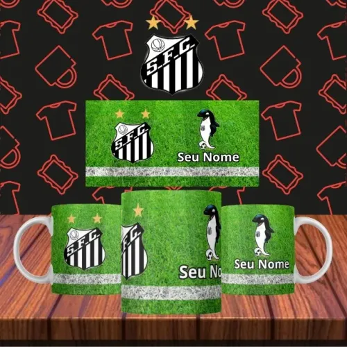 Caneca do Santos Personalizado com seu Nome - Modelo 01