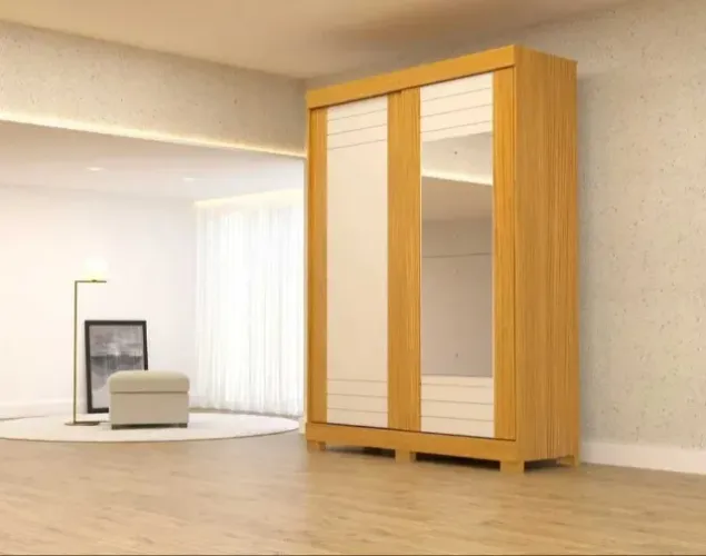 Guarda Roupa Ayla 02 Portas Com Espelho 100% MDF FAZEMOS ENTREGAS