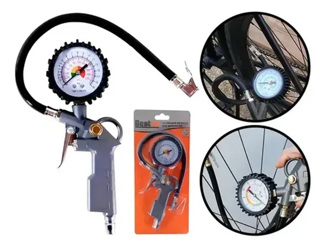 CALIBRADOR MANUAL DE PNEUS C/MANOMETRO ANALOGICO BESTFER