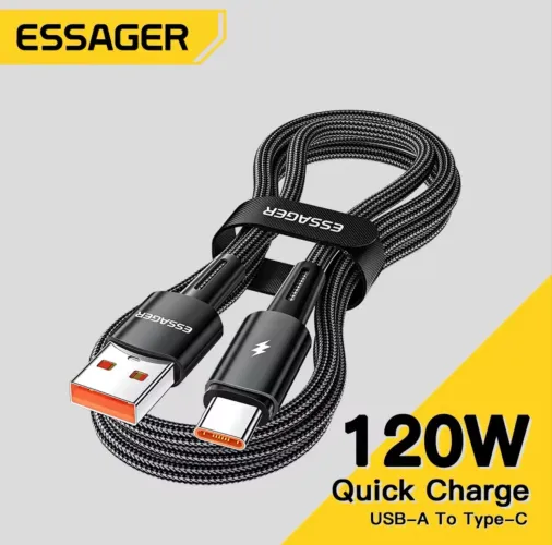 Cabo Essager USB Tipo-C 120W Carga Super Rápida 6A