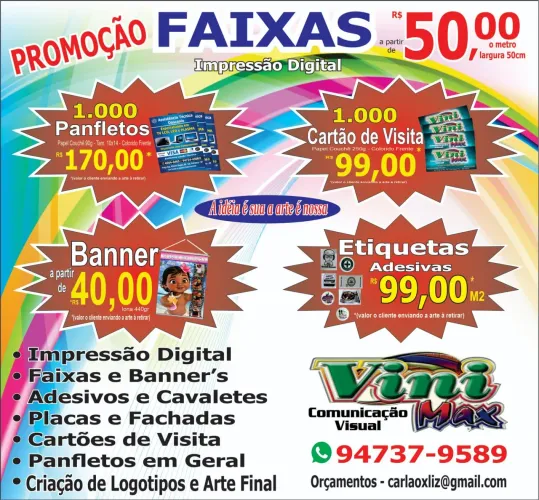 Faixas banners adesivos