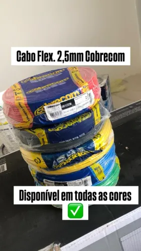 [4X S/ JUROS] Cabo Flexível 2,5mm COBRECOM - DISPONIVEL TODAS AS CORES