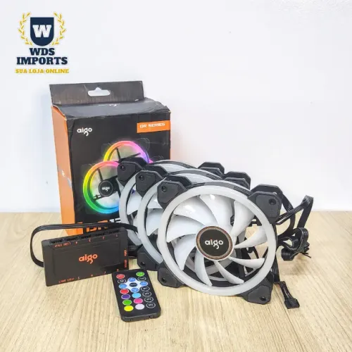 Kit 3 Cooler fan RGB Aigo DarkFlash + controladora e controle