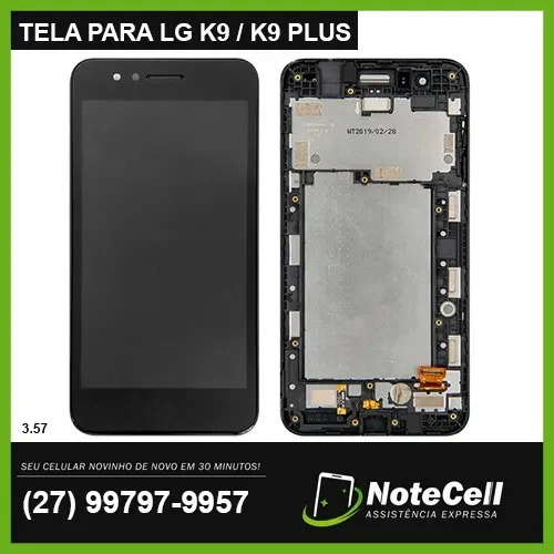 Tela Display Para Lg K9 Tv X210 Preto 3.57 - Instalação Expressa Em 30 Minutos!