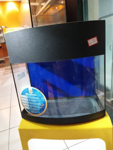 Aquaterrário Curvo Faixa Preta 40x19x40cm 24L (Ler descrição)