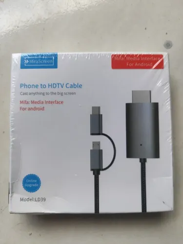 Cabo MiraScreen LD39 USB-C / Micro USB para HDMI - Espelhamento Android - Novo Lacrado