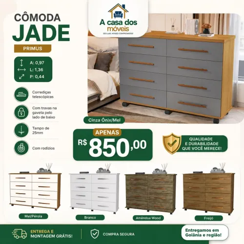 Cômoda Jade 8 Gavetas