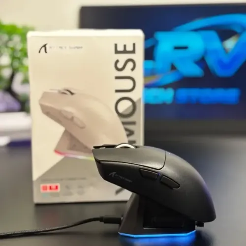 Mouse Gamer Sem Fio Attack Shark X11 Tri-Mode 2.4 Bluetooth Com Dock de Carregamento Preto