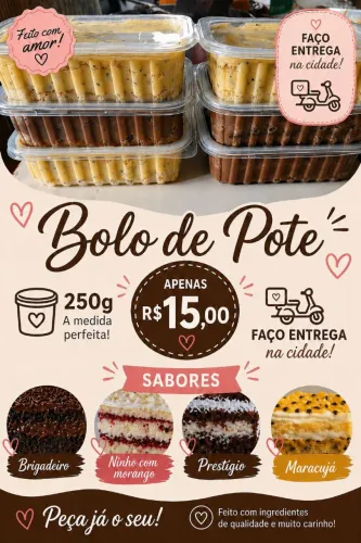 Bolo de pote!! faço entrega!!!!