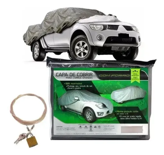 Capa Protetora Cinza Impermeável XGG Carro 4,81m a 5,51m TNT Polietileno