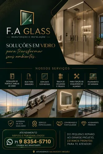 Instalação e manutenção em vidros e esquadrias de alumínio